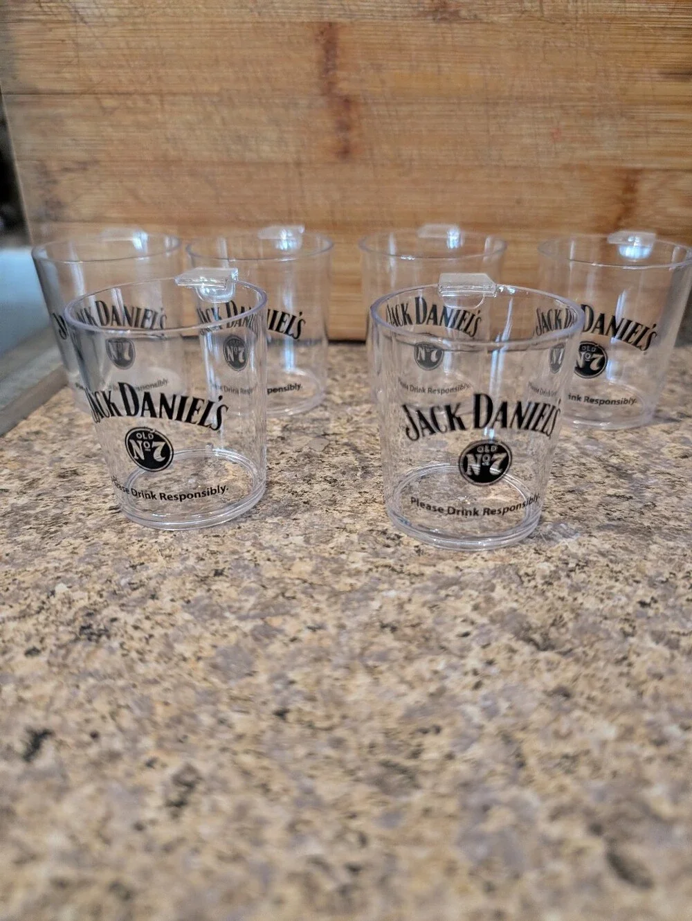 JACK DANIELS Tennessee Plastic SHOT GLASSES With Hanging Hook